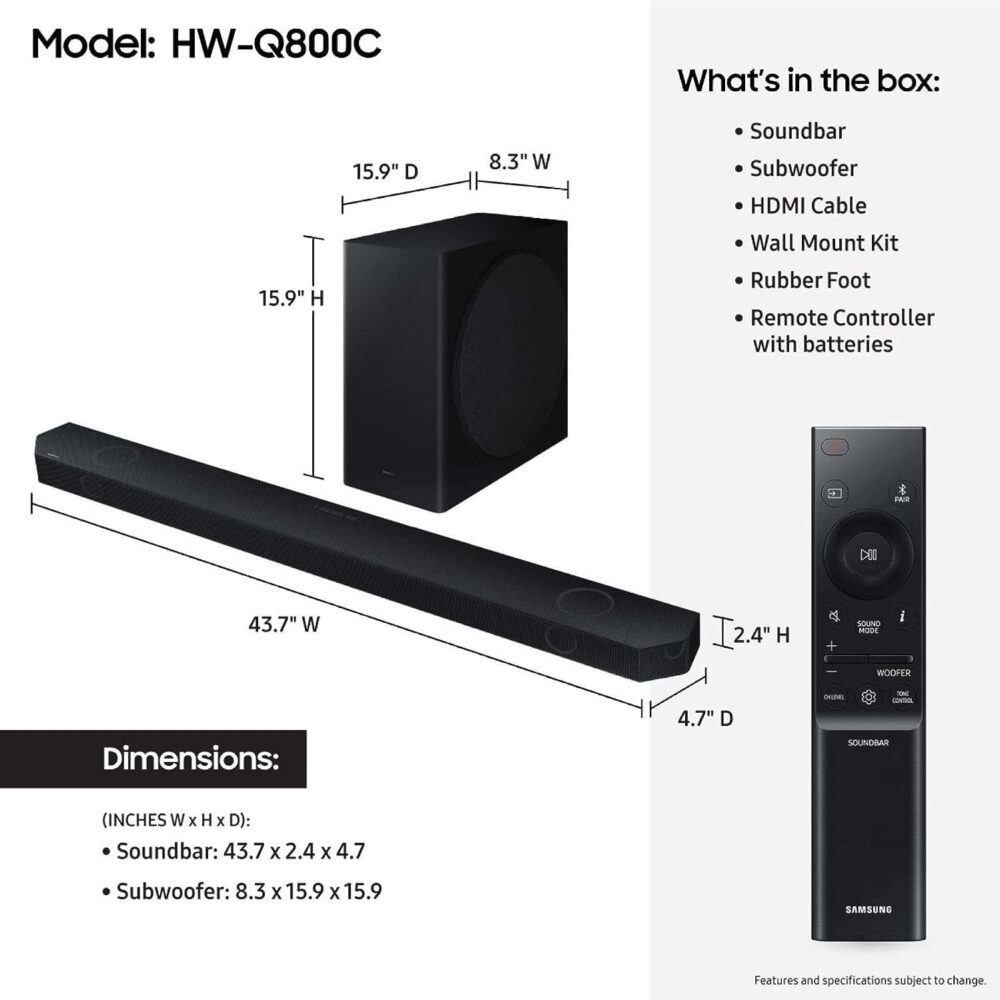 SAMSUNG HW-Q800C Soundbar 5.1.2ch - Image 2