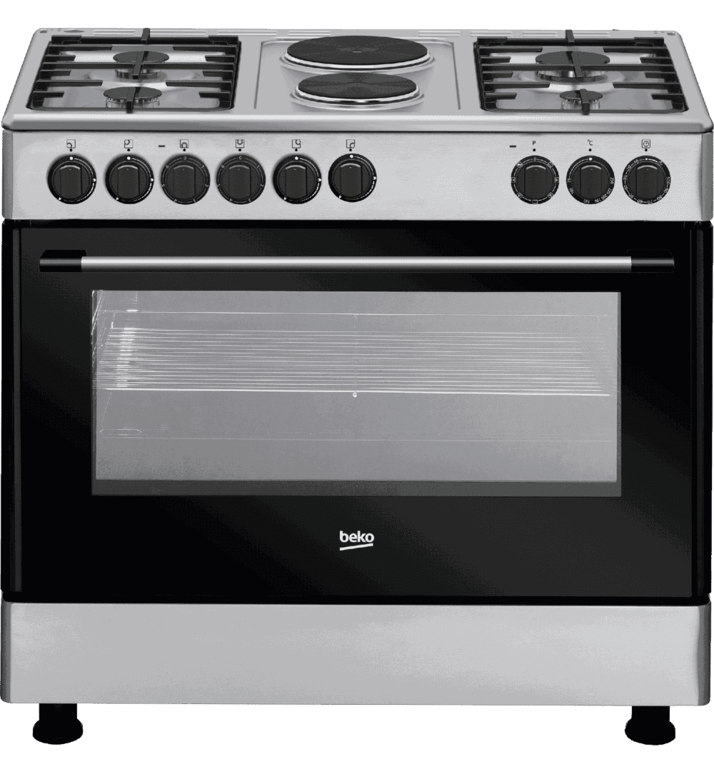 BEKO Cooker 4 Gas + 2 Electric, wide oven - GE12121DX