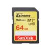 SanDisk 64GB Extreme SDXC UHS-I Card - C10, U3, V30, 4K UHD, SD Card - SDSDXV6-064G-GNCIN, Black 150mbps