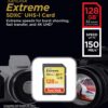 SanDisk 128GB Extreme SDXC UHS-I Card - C10, U3, V30, 4K UHD, SD Card - SDSDXV5-128G-GNCIN 150mbps