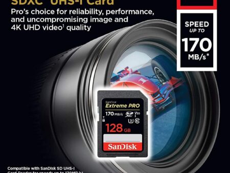 SanDisk 256GB Extreme PRO SDXC UHS-I Card - C10, U3, V30, 4K UHD, SD Card - SDSDXXY-256G-GN4IN 170mbps