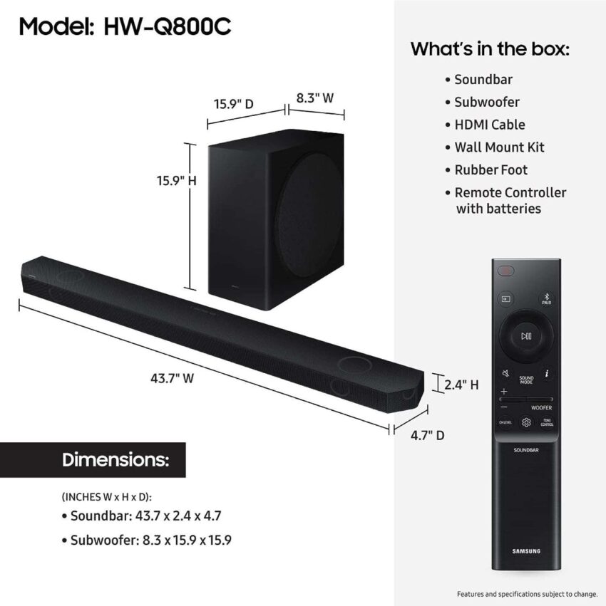 SAMSUNG HW-Q800C Soundbar 5.1.2ch