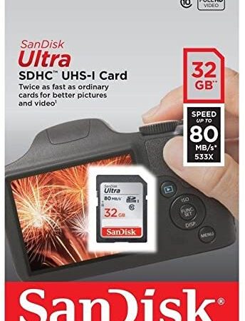 SanDisk Ultra 32GB Class 10 SDHC UHS-I Memory Card up to 80MB/s (SDSDUNC-032G-GN6IN)